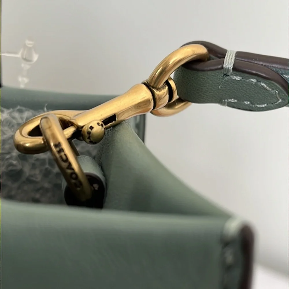 NWT Coach Cashin Mini Tote Top Handle Crossbody in Sage Glovetanned Leather - Picture 13 of 16